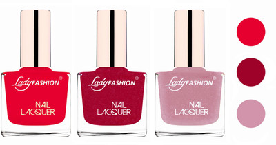 Lady Fashion Glossy & Long Stay Nail Polish combo Sweet Red,Bright Pink,Silky Purple(Pack of 3)
Lady Fashion Glossy & Long Stay Nail Polish combo Sweet Red,Bright Pink,Silky Purple(Pack of 3)