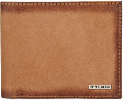 Peter England Men Tan Genuine Leather Wallet(8 Card Slots), Cognac
