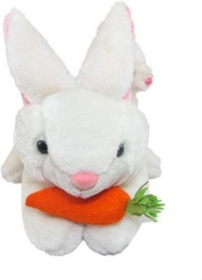 Giftwish Cute Baby Rabbit Mother Rabbit With Carrot - 8 cm(White)