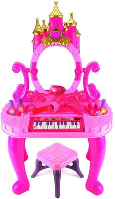 Tabu Dressing Table Cum Piano with Stool - Music and Lights, Best Toy for Girls