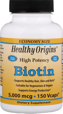 Healthy Origins Biotin, High Potency, 5,000 mcg, 150 Vcaps(150 No)