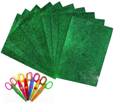 Way Beyond Art & Craft Combo Set of 6 pcs Scissors and Adhesive green coloured Glitter Foam Sheet pack of 10 A4 Size
Way Beyond Art & Craft Combo Set of 6 pcs Scissors and Adhesive green coloured Glitter Foam Sheet pack of 10 A4 Size