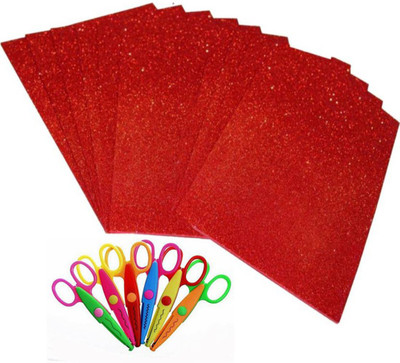 Way Beyond Art & Craft Combo Set of 6 pcs Scissors and Adhesive red coloured Glitter Foam Sheet pack of 10 A4 Size
Way Beyond Art & Craft Combo Set of 6 pcs Scissors and Adhesive red coloured Glitter Foam Sheet pack of 10 A4 Size