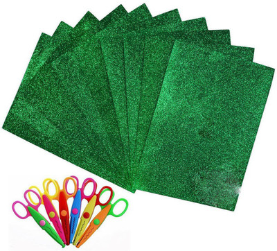 Way Beyond Art & Craft Combo Set Of 6 Pcs Scissors And Adhesive green Coloured Glitter Foam Sheet Pack Of 10 A4 Size
Way Beyond Art & Craft Combo Set Of 6 Pcs Scissors And Adhesive green Coloured Glitter Foam Sheet Pack Of 10 A4 Size