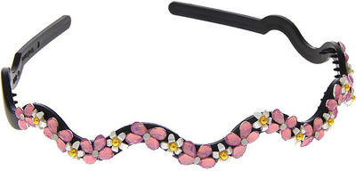 Anuradha Art Jewellery Hair Bealt Head Band(Pink)