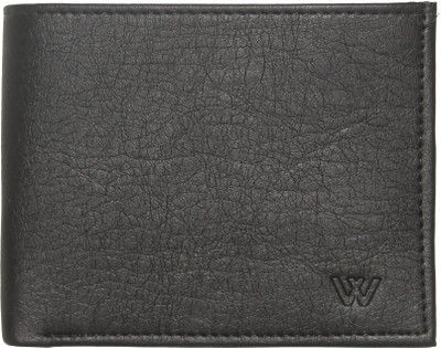 Wildland Men Black Artificial Leather Wallet(5 Card Slots)