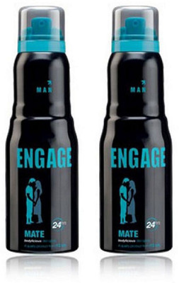 Engage Mate + Mate Deodorant Spray - For Men(150 ml, Pack of 2)