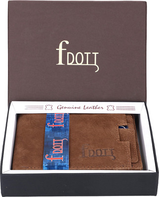 F DOTT Men Brown Genuine Leather Wallet(6 Card Slots), Cinnamon brown