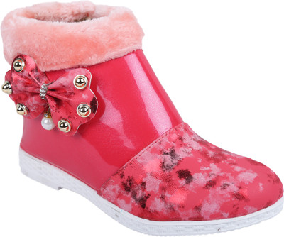 LNG Lifestyle Girls Slip on Casual Boots(Pink