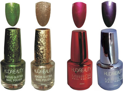 Huda Beauty GLITTER AND MIRROR NAIL POLISH NATURE GREEN, LOVELY GOLDEN, CHILLY RED, LIGHT MOOVE(Pack of 4)
Huda Beauty GLITTER AND MIRROR NAIL POLISH NATURE GREEN, LOVELY GOLDEN, CHILLY RED, LIGHT MOOVE(Pack of 4)