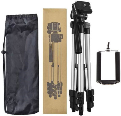 BUY SURETY Portable Adjustable Aluminium Lightweight Camera Stand Tripod-3110 With Three-Dimensional Head & Quick Release Plate For Video Cameras and mobile holder mount for Mobiles & Smartphones Tripod(Silver & Black, Supports Up to 1500)
BUY SURETY Portable Adjustable Aluminium Lightweight Camera Stand Tripod-3110 With Three-Dimensional Head & Quick Release Plate For Video Cameras and mobile holder mount for Mobiles & Smartphones Tripod(Silver & Black, Supports Up to 1500)