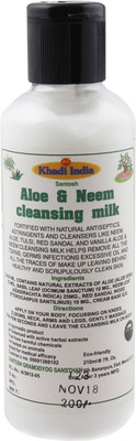 Khadi India Santosh Herbal Aloe & Neem Cleansing Milk Natural Antiseptic 210 ml(210 ml)