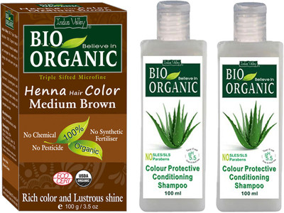 Indus Valley Bio Organic Medium Brown Henna Hair Color with 2 Set of Colour Protection Shampoo Combo Pack(Set of 3)
Indus Valley Bio Organic Medium Brown Henna Hair Color with 2 Set of Colour Protection Shampoo Combo Pack(Set of 3)