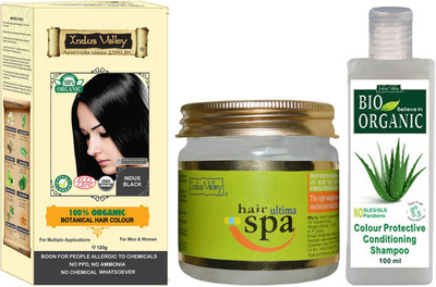 Indus Valley 100% Organic Botanical Indus Black Herbal Hair Color with Colour Protection Conditioning Shampoo and Hair Ultima Spa Combo Pack(Set of 3)
Indus Valley 100% Organic Botanical Indus Black Herbal Hair Color with Colour Protection Conditioning Shampoo and Hair Ultima Spa Combo Pack(Set of 3)