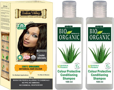 Indus Valley 100% Organic Botanical Dark Brown Hypoallergenic Hair Color with 2 Set of Colour Protection Shampoo Combo Pack(Set of 3)
Indus Valley 100% Organic Botanical Dark Brown Hypoallergenic Hair Color with 2 Set of Colour Protection Shampoo Combo Pack(Set of 3)