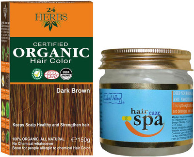 24 Herbs Certified Organic Dark Brown Gentle Hair Color with Hair Eaze Spa Combo Kit(Set of 2)
24 Herbs Certified Organic Dark Brown Gentle Hair Color with Hair Eaze Spa Combo Kit(Set of 2)