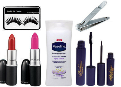Studio Fix Combo eyelashes, mac lipstick ( set of 2 ) , vaseline , mac padma liner & mascara + nail cutter(Set of 7)
Studio Fix Combo eyelashes, mac lipstick ( set of 2 ) , vaseline , mac padma liner & mascara + nail cutter(Set of 7)