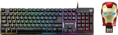 MEETION K9300 Usb Rainbow Backlit Semi Mechanical Gaming Keyboard Wired Usb With Iron Man Head 32 Gb Pen Drive Metal Face With Glowing Combo Set
MEETION K9300 Usb Rainbow Backlit Semi Mechanical Gaming Keyboard Wired Usb With Iron Man Head 32 Gb Pen Drive Metal Face With Glowing Combo Set