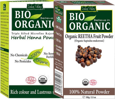 Indus Valley Bio Organic Herbal Henna Powder and Herbal Reetha Powder For Soft and Shiny Hairs- Set of 2(200 g)
Indus Valley Bio Organic Herbal Henna Powder and Herbal Reetha Powder For Soft and Shiny Hairs- Set of 2(200 g)
