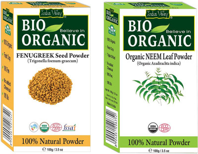 Indus Valley Bio Organic Fenugreek powder and Pure Neem Powder for Hair Regrowth- Set of 2(200 g)
Indus Valley Bio Organic Fenugreek powder and Pure Neem Powder for Hair Regrowth- Set of 2(200 g)