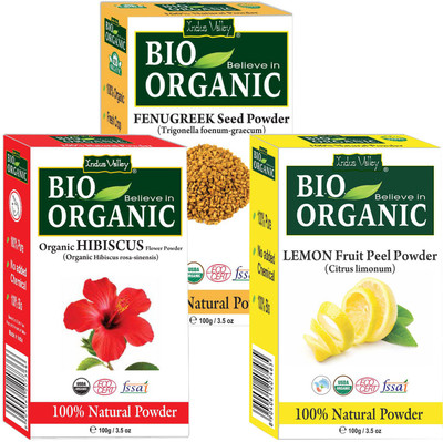 Indus Valley Bio Organic Lemon, Fenugreek and Pure Hibiscus Powder - Set of 3(300 g)
Indus Valley Bio Organic Lemon, Fenugreek and Pure Hibiscus Powder - Set of 3(300 g)
