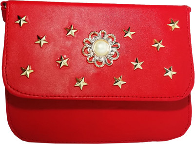 Moonstar Girls Casual, Formal, Evening/Party Red Synthetic Leather Sling Bag