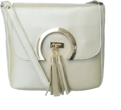 AVS Women Evening/Party, Casual Beige PU Sling Bag