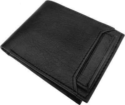 Life time leather Men Black Genuine Leather Wallet(5 Card Slots)