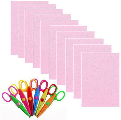 Way Beyond Art & Craft Combo Set of 6 pcs Scissors and Adhesive baby pink coloured Glitter Foam Sheet pack of 10 A4 Size
Way Beyond Art & Craft Combo Set of 6 pcs Scissors and Adhesive baby pink coloured Glitter Foam Sheet pack of 10 A4 Size
