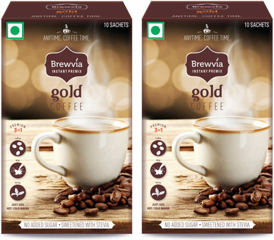 Brewvia Instant Premix Gold Coffee - Instant Coffee Powder - Hot & Cold Coffee Sachets With Stevia - Sugarfree Coffee Instant Coffee 150 g(Pack of 2, Chocolate Flavoured)
Brewvia Instant Premix Gold Coffee - Instant Coffee Powder - Hot & Cold Coffee Sachets With Stevia - Sugarfree Coffee Instant Coffee 150 g(Pack of 2, Chocolate Flavoured)
