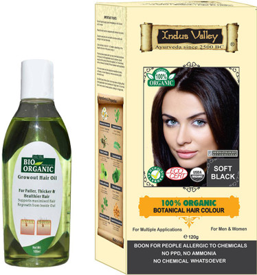 Indus Valley Combo Pack of 100% Botanical Soft Black Hair Color (No Chemical) + 1 Hair Regrowth Oil (Bio Organic Growot Hair Oil)(Set of 2)
Indus Valley Combo Pack of 100% Botanical Soft Black Hair Color (No Chemical) + 1 Hair Regrowth Oil (Bio Organic Growot Hair Oil)(Set of 2)
