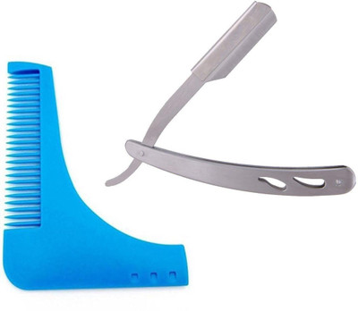 JAMPAK Combo Of Stainless Steel Razor ,Beard Trimming Comb(Set of 2)