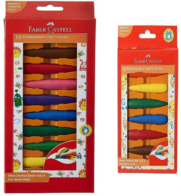 Faber-Castell 6 Kindergarten Grip Crayons and 10 grip crayons for kids(Set of 2, multicolours)
Faber-Castell 6 Kindergarten Grip Crayons and 10 grip crayons for kids(Set of 2, multicolours)