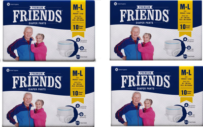 Friends Disposable Pull-Ups Protective Underwear For Men & Women - M-L Size - 25.6 - 39.4 inches (10 Count) (Pack Of 4) Adult Diapers - M(40 Pieces)
Friends Disposable Pull-Ups Protective Underwear For Men & Women - M-L Size - 25.6 - 39.4 inches (10 Count) (Pack Of 4) Adult Diapers - M(40 Pieces)
