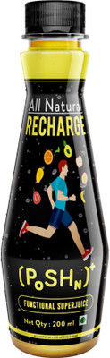 POSHN ALL NATURAL RECHARGE Energy Drink(4x50 ml, All Tropical fruits, Green tea, Ginseng and Stevia Flavored)