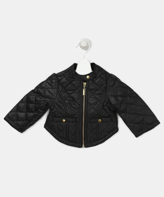United Colors of Benetton Full Sleeve Solid Baby Girls Jacket, 100