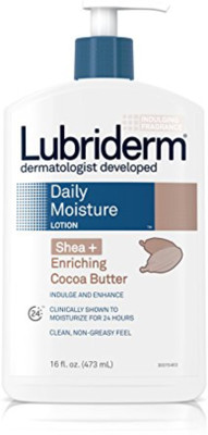 Lubriderm Daily Moisture Lotion Shea + Enriching Cocoa Butter, For Dry Skin 16 Fl. Oz.(473 ml)