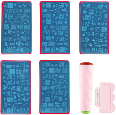 Foolzy Jumbo Nail Stamping Image Plates Kit (5 pcs) + Double Sided Stamper + Metal Scraper. Nail Art & Decoration Manicure Kit (Combo Offer).(Blue)
Foolzy Jumbo Nail Stamping Image Plates Kit (5 pcs) + Double Sided Stamper + Metal Scraper. Nail Art & Decoration Manicure Kit (Combo Offer).(Blue)