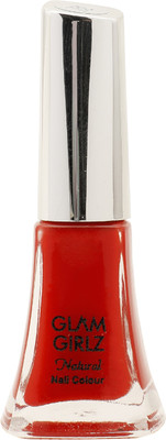 Glam Girlz Natural Stylist Rich Red Nail Paint, 9 ml Rich Red