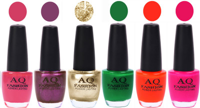 AQ Fashion Gel Nail Polish Combo 2484 Multicolor(Pack of 6)