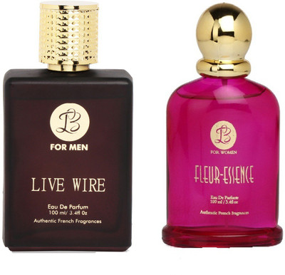 Lyla Blanc Mens LIVE WIRE & Womens FLEUR-ESSENCE - (Set of 2 Perfume for Couple) (100ml each) Eau de Parfum - 200 ml(For Men & Women)
Lyla Blanc Mens LIVE WIRE & Womens FLEUR-ESSENCE - (Set of 2 Perfume for Couple) (100ml each) Eau de Parfum - 200 ml(For Men & Women)