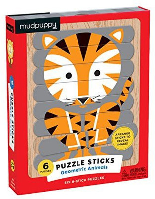 Mudpuppy Geometric Animals Puzzle Sticks (24 Piece)(48 Pieces)