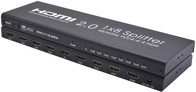 Microware 4K 1X8 HDMI 2.0 Splitter 1 in 8 Out HDMI Switcher Splitter Support 4K/60Hz YUV 4:4:4 HDR Media Streaming Device(Black)
Microware 4K 1X8 HDMI 2.0 Splitter 1 in 8 Out HDMI Switcher Splitter Support 4K/60Hz YUV 4:4:4 HDR Media Streaming Device(Black)