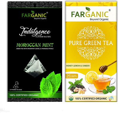 FARGANIC Pack of Moroccan Mint 15 Tea Bags With Lemon Ginger Honey 25 Tea Bags 100% Certified Organic Honey, Lemon, Ginger, Ginger Green Tea Bags(40 Bags, Box)
FARGANIC Pack of Moroccan Mint 15 Tea Bags With Lemon Ginger Honey 25 Tea Bags 100% Certified Organic Honey, Lemon, Ginger, Ginger Green Tea Bags(40 Bags, Box)