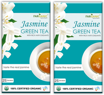 FARGANIC Buy 1 GET 1 Jasmine Green Tea Bag 100% Certified Organic as per NPOP and USDA-NOP 50 Tea Bags Jasmine Jasmine Tea Bags(50 Bags, Box)
FARGANIC Buy 1 GET 1 Jasmine Green Tea Bag 100% Certified Organic as per NPOP and USDA-NOP 50 Tea Bags Jasmine Jasmine Tea Bags(50 Bags, Box)