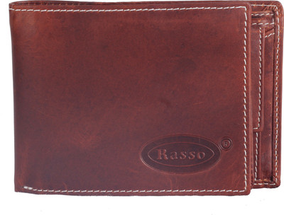 RASSO Men Maroon Genuine Leather Wallet(8 Card Slots)
