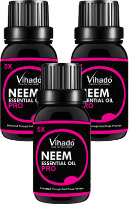 VIHADO 5X PRO Pure Neem Oil (Azadirachta Indica) 100% Natural Cold Pressed (15 ml) (pack of 3)(15 ml)
VIHADO 5X PRO Pure Neem Oil (Azadirachta Indica) 100% Natural Cold Pressed (15 ml) (pack of 3)(15 ml)
