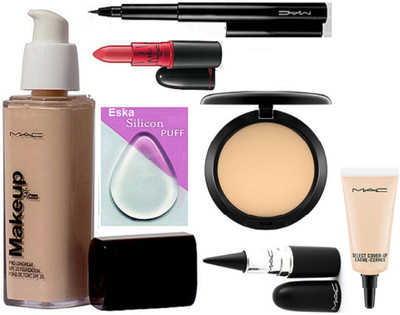 eska Silicon Puff , Mac Makeup Pro Longwear Foundation, Lady Gaga Lipstick,Pen Liner, Compact, Stick Kajal, Select Cover-Up(Set of 7)
eska Silicon Puff , Mac Makeup Pro Longwear Foundation, Lady Gaga Lipstick,Pen Liner, Compact, Stick Kajal, Select Cover-Up(Set of 7)