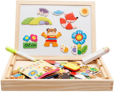 Saiyanshi Wooden toy baby gift draw game magnetic puzzle learning box blackboard easel set(Multicolor)
Saiyanshi Wooden toy baby gift draw game magnetic puzzle learning box blackboard easel set(Multicolor)
