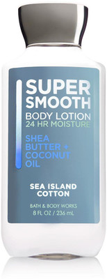 Bath & Body Works Super Smooth Body Lotion, Shea Butter+Coconut Oil, Sea Island Cotton(236 ml)
Bath & Body Works Super Smooth Body Lotion, Shea Butter+Coconut Oil, Sea Island Cotton(236 ml)